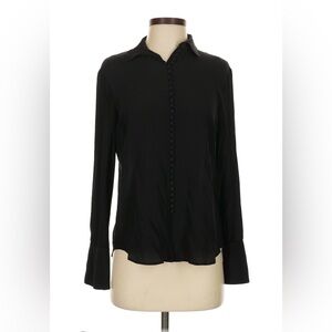 Club Monaco Black Button-Down Silk Shirt